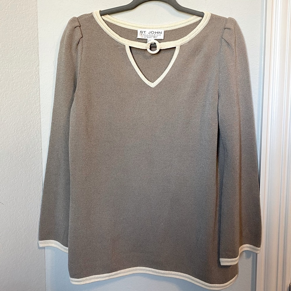 St John Collection women’s sweater, vintage Santana Knit long sleeve shirt sz 6